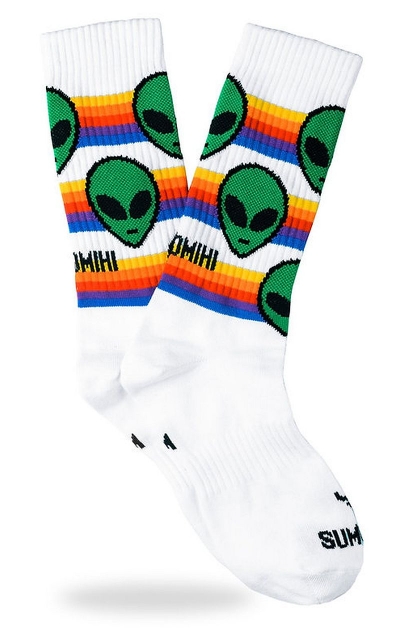 SUMOMIHI Calzini Alien Rainbow Sock - Bianco