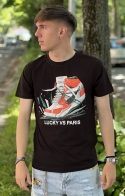 D.H. T-shirt Sneaker Lucky vs Paris - Nero/Arancio