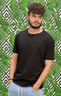 GIANNI LUPO T-shirt Basica Taglio Vivo - Nero