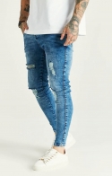 SIKSILK Jeans skinny Ripped Essential - Blu Denim